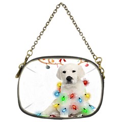 White Labrador Dog Snow Reindeer Santa T- Shirt White Labrador  Dog Snow Reindeer Santa Hat Christma Chain Purse (two Sides) by ZUXUMI