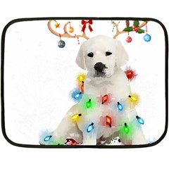 White Labrador Dog Snow Reindeer Santa T- Shirt White Labrador  Dog Snow Reindeer Santa Hat Christma Two Sides Fleece Blanket (mini) by ZUXUMI