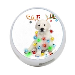 White Labrador Dog Snow Reindeer Santa T- Shirt White Labrador  Dog Snow Reindeer Santa Hat Christma 4-port Usb Hub (two Sides) by ZUXUMI