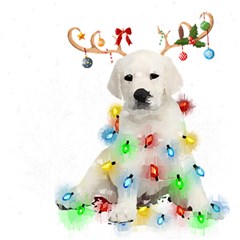 White Labrador Dog Snow Reindeer Santa T- Shirt White Labrador  Dog Snow Reindeer Santa Hat Christma Play Mat (rectangle) by ZUXUMI