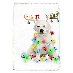 White Labrador Dog Snow Reindeer Santa T- Shirt White Labrador  Dog Snow Reindeer Santa Hat Christma Removable Flap Cover (l) by ZUXUMI