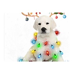 White Labrador Dog Snow Reindeer Santa T- Shirt White Labrador  Dog Snow Reindeer Santa Hat Christma Two Sides Premium Plush Fleece Blanket (mini) by ZUXUMI