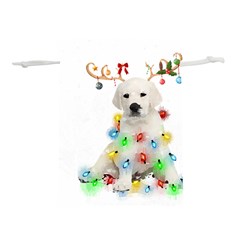 White Labrador Dog Snow Reindeer Santa T- Shirt White Labrador  Dog Snow Reindeer Santa Hat Christma Lightweight Drawstring Pouch (s) by ZUXUMI