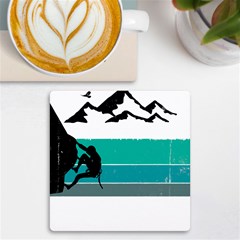 Boulder T- Shirt Climbing Bouldering Fun Mountaineering T- Shirt Uv Print Square Tile Coaster  by JamesGoode