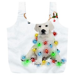 White Labrador Dog Snow Reindeer Santa T- Shirt White Labrador  Dog Snow Reindeer Santa Hat Christma Full Print Recycle Bag (xxl) by ZUXUMI