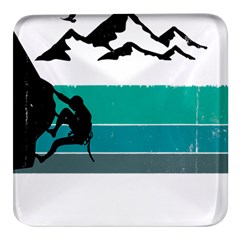 Boulder T- Shirt Climbing Bouldering Fun Mountaineering T- Shirt Square Glass Fridge Magnet (4 Pack)