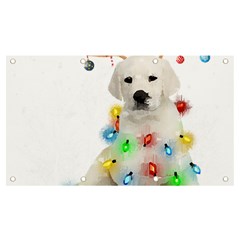 White Labrador Dog Snow Reindeer Santa T- Shirt White Labrador  Dog Snow Reindeer Santa Hat Christma Banner And Sign 7  X 4  by ZUXUMI