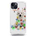 White Labrador Dog Snow Reindeer Santa T- Shirt White Labrador  Dog Snow Reindeer Santa Hat Christma iPhone 14 TPU UV Print Case Front