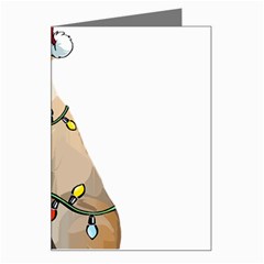 White Labrador Dog T- Shirt White Labrador Dog Santa Christmas Tree Lights Xmas T- Shirt Greeting Card by ZUXUMI