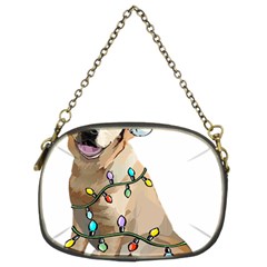 White Labrador Dog T- Shirt White Labrador Dog Santa Christmas Tree Lights Xmas T- Shirt Chain Purse (two Sides) by ZUXUMI