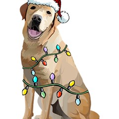 White Labrador Dog T- Shirt White Labrador Dog Santa Christmas Tree Lights Xmas T- Shirt Play Mat (rectangle) by ZUXUMI