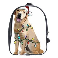 White Labrador Dog T- Shirt White Labrador Dog Santa Christmas Tree Lights Xmas T- Shirt School Bag (xl) by ZUXUMI