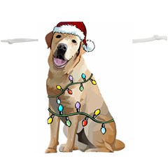 White Labrador Dog T- Shirt White Labrador Dog Santa Christmas Tree Lights Xmas T- Shirt Lightweight Drawstring Pouch (xl)