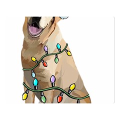 White Labrador Dog T- Shirt White Labrador Dog Santa Christmas Tree Lights Xmas T- Shirt Premium Plush Fleece Blanket (large) by ZUXUMI