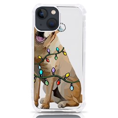 White Labrador Dog T- Shirt White Labrador Dog Santa Christmas Tree Lights Xmas T- Shirt Iphone 13 Mini Tpu Uv Print Case by ZUXUMI