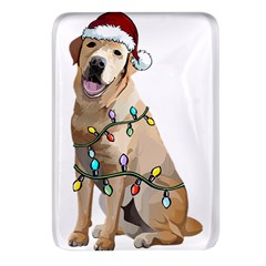 White Labrador Dog T- Shirt White Labrador Dog Santa Christmas Tree Lights Xmas T- Shirt Rectangular Glass Fridge Magnet (4 Pack) by ZUXUMI