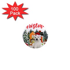 White Labrador Santa Merry T- Shirt Red Winter Christmas Hat House White Labrador  Santa Merry T- Sh 1  Mini Magnets (100 Pack)  by ZUXUMI