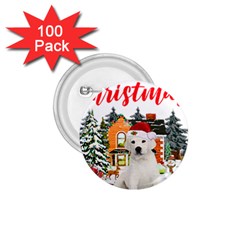 White Labrador Santa Merry T- Shirt Red Winter Christmas Hat House White Labrador  Santa Merry T- Sh 1 75  Buttons (100 Pack)  by ZUXUMI