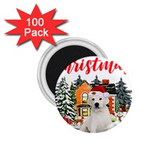 White Labrador Santa Merry T- Shirt Red Winter Christmas Hat House White Labrador  Santa Merry T- Sh 1 75  Magnets (100 Pack)  by ZUXUMI