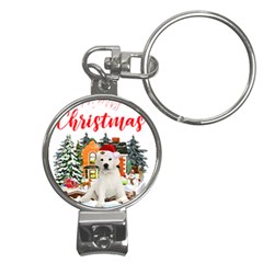 White Labrador Santa Merry T- Shirt Red Winter Christmas Hat House White Labrador  Santa Merry T- Sh Nail Clippers Key Chain by ZUXUMI