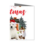 White Labrador Santa Merry T- Shirt Red Winter Christmas Hat House White Labrador  Santa Merry T- Sh Mini Greeting Cards (Pkg of 8) Left