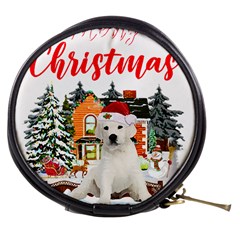 White Labrador Santa Merry T- Shirt Red Winter Christmas Hat House White Labrador  Santa Merry T- Sh Mini Makeup Bag by ZUXUMI