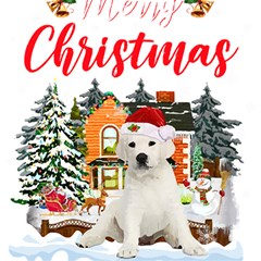 White Labrador Santa Merry T- Shirt Red Winter Christmas Hat House White Labrador  Santa Merry T- Sh Play Mat (rectangle) by ZUXUMI