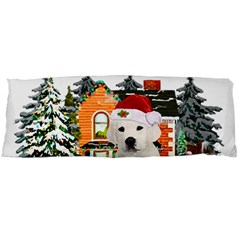 White Labrador Santa Merry T- Shirt Red Winter Christmas Hat House White Labrador  Santa Merry T- Sh Body Pillow Case (dakimakura) by ZUXUMI