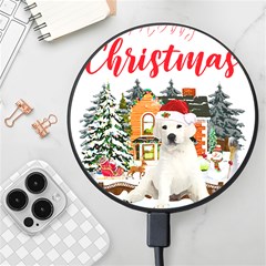 White Labrador Santa Merry T- Shirt Red Winter Christmas Hat House White Labrador  Santa Merry T- Sh Wireless Fast Charger(black) by ZUXUMI