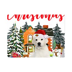 White Labrador Santa Merry T- Shirt Red Winter Christmas Hat House White Labrador  Santa Merry T- Sh Premium Plush Fleece Blanket (mini) by ZUXUMI