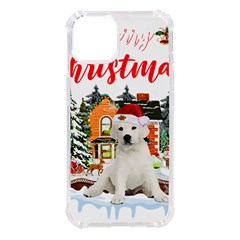 White Labrador Santa Merry T- Shirt Red Winter Christmas Hat House White Labrador  Santa Merry T- Sh Iphone 14 Tpu Uv Print Case by ZUXUMI