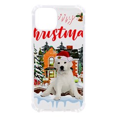 White Labrador Santa Merry T- Shirt Red Winter Christmas Hat House White Labrador  Santa Merry T- Sh Iphone 13 Tpu Uv Print Case by ZUXUMI