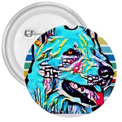 White Shepherd Turquoise Artsy T- Shirt White Shepherd (turquoise Artsy) T- Shirt 3  Buttons by ZUXUMI