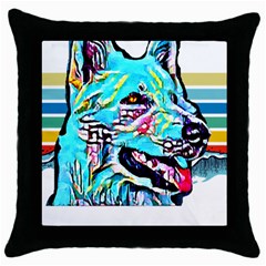 White Shepherd Turquoise Artsy T- Shirt White Shepherd (turquoise Artsy) T- Shirt Throw Pillow Case (black) by ZUXUMI