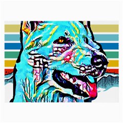 White Shepherd Turquoise Artsy T- Shirt White Shepherd (turquoise Artsy) T- Shirt Large Glasses Cloth (2 Sides) by ZUXUMI