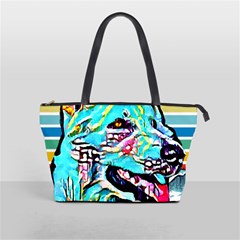 White Shepherd Turquoise Artsy T- Shirt White Shepherd (turquoise Artsy) T- Shirt Classic Shoulder Handbag by ZUXUMI