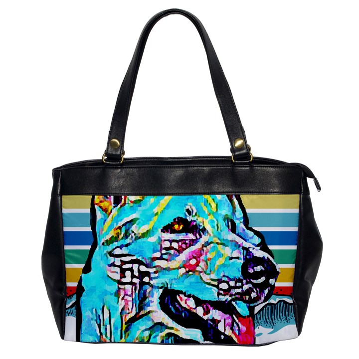 White Shepherd Turquoise Artsy T- Shirt White Shepherd (turquoise Artsy) T- Shirt Oversize Office Handbag