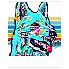 White Shepherd Turquoise Artsy T- Shirt White Shepherd (turquoise Artsy) T- Shirt Drawstring Bag (small) by ZUXUMI