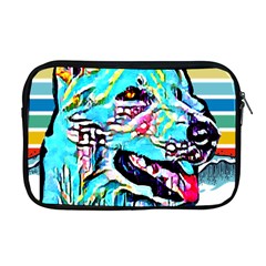 White Shepherd Turquoise Artsy T- Shirt White Shepherd (turquoise Artsy) T- Shirt Apple Macbook Pro 17  Zipper Case