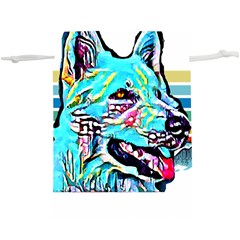 White Shepherd Turquoise Artsy T- Shirt White Shepherd (turquoise Artsy) T- Shirt Lightweight Drawstring Pouch (xl)