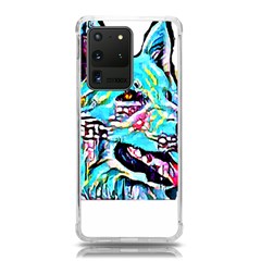 White Shepherd Turquoise Artsy T- Shirt White Shepherd (turquoise Artsy) T- Shirt Samsung Galaxy S20 Ultra 6 9 Inch Tpu Uv Case by ZUXUMI