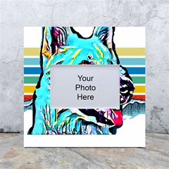 White Shepherd Turquoise Artsy T- Shirt White Shepherd (turquoise Artsy) T- Shirt White Box Photo Frame 4  X 6  by ZUXUMI