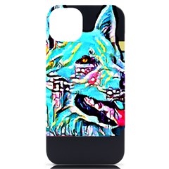 White Shepherd Turquoise Artsy T- Shirt White Shepherd (turquoise Artsy) T- Shirt Iphone 14 Plus Black Uv Print Case by ZUXUMI