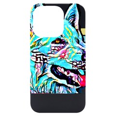 White Shepherd Turquoise Artsy T- Shirt White Shepherd (turquoise Artsy) T- Shirt Iphone 14 Pro Black Uv Print Case by ZUXUMI