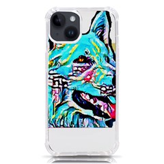 White Shepherd Turquoise Artsy T- Shirt White Shepherd (turquoise Artsy) T- Shirt Iphone 14 Tpu Uv Print Case by ZUXUMI