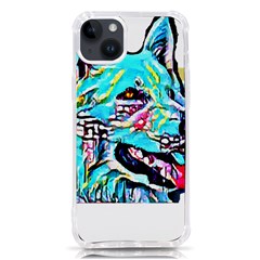 White Shepherd Turquoise Artsy T- Shirt White Shepherd (turquoise Artsy) T- Shirt Iphone 14 Plus Tpu Uv Print Case by ZUXUMI