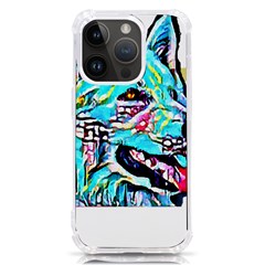 White Shepherd Turquoise Artsy T- Shirt White Shepherd (turquoise Artsy) T- Shirt Iphone 14 Pro Tpu Uv Print Case by ZUXUMI