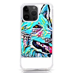 White Shepherd Turquoise Artsy T- Shirt White Shepherd (turquoise Artsy) T- Shirt Iphone 14 Pro Max Tpu Uv Print Case by ZUXUMI