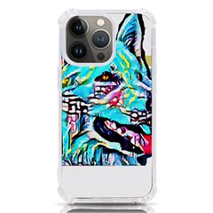 White Shepherd Turquoise Artsy T- Shirt White Shepherd (turquoise Artsy) T- Shirt Iphone 13 Pro Tpu Uv Print Case by ZUXUMI