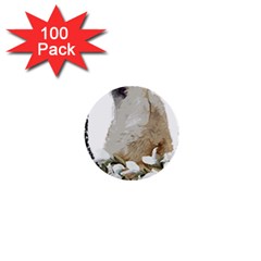 White Wolf T- Shirtwhite Wolf Howling T- Shirt 1  Mini Buttons (100 pack) 